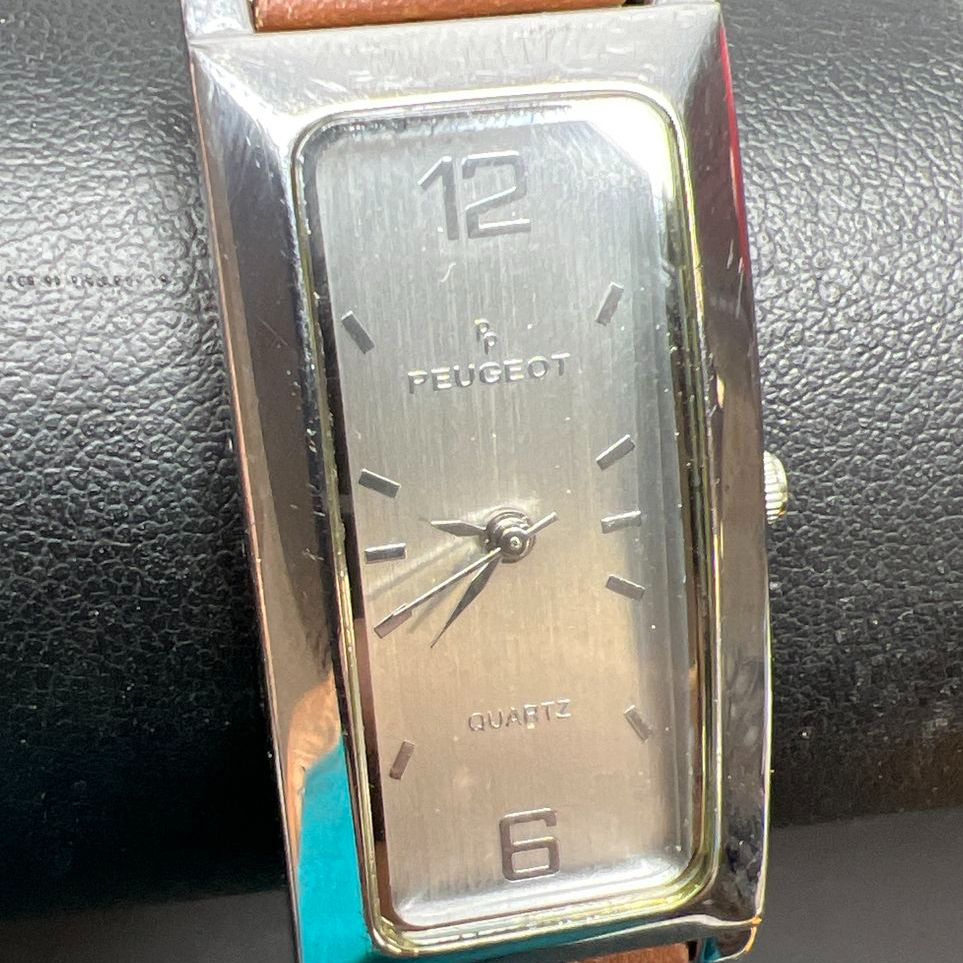 Peugeot 318 Brown Leather Band Wristwatch New Battery