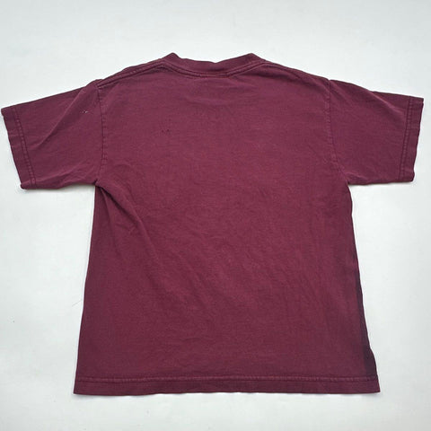 Vintage Y2K Yu-Gi-Oh! Maroon Graphic T-Shirt Dragon Anime Manga Short Sleeve