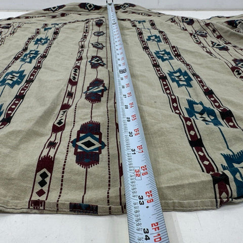 Vintage 90s Wrangler Aztec Southwestern Print Western Button Down Shirt Sz 3X