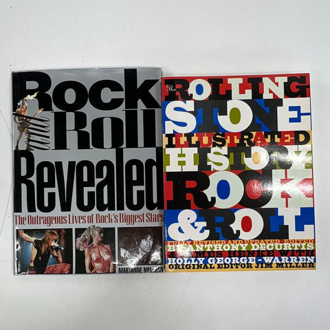 Lot of 2 Rock & Roll History Books Rolling Stone Illustrated & Revealed VTG 90s