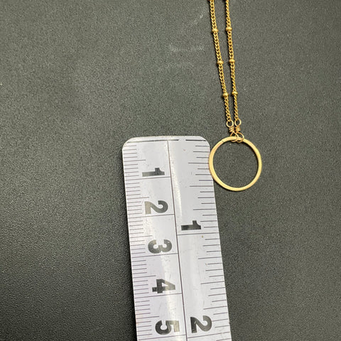 Miranda Frye Gold Filled Circle Pendant Station Chain Necklace 18" 3.1g