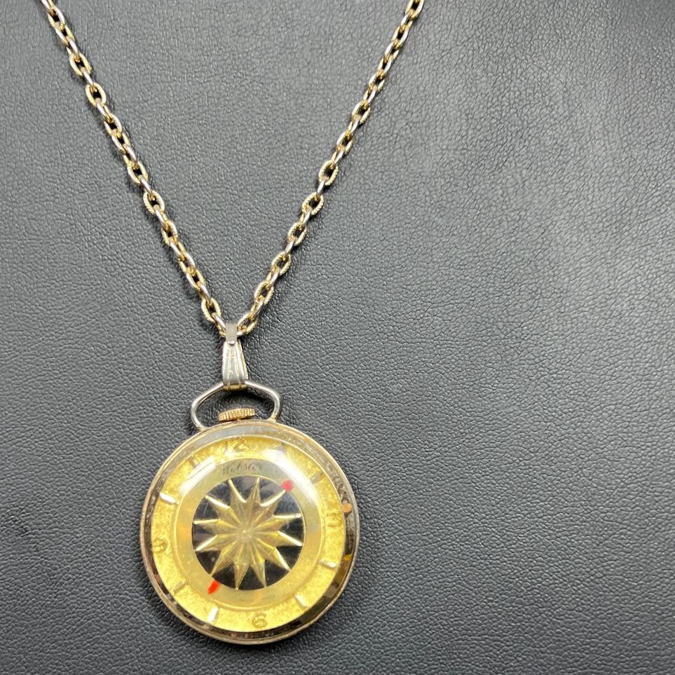 Webster Sun Second Hand Watch Pendant Necklace Ticking