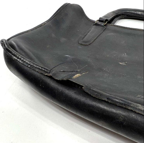 Vintage 80s Coach 9315 Black Leather Small Brief Bag Top Handle Satchel Handbag