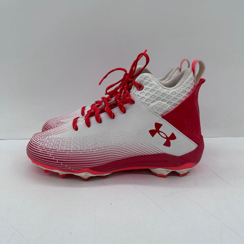 Under Armour Blur Select MC White Red Football Cleats Men's Size 8