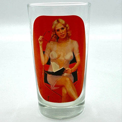 Vintage Pin Up Novelty Drinking Glasses Set 3 Naked Lady Tumbler 5 Inch Clear