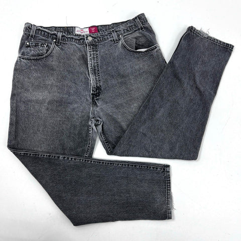Vintage 90s Levi's 545 Loose Fit Made in USA Jeans Black Orange Tab Sz 42x32
