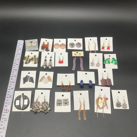 Vintage & Modern Costume Jewelry Earrings Lot of 21 Pairs Dangle Hoop Stud