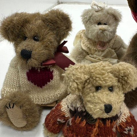 Boyds Bears Plush Lot Mixed Dressed Teddy Bears 11 Pieces Vintage Collection
