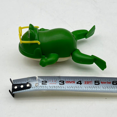 Vintage Masudaya 1977 Swimming Frog Toy Figure With Glasses Loose Hong Kong