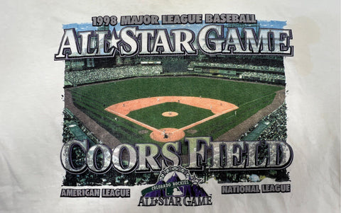 Vintage 1998 MLB All-Star Game Coors Field T-Shirt Starter Made in USA Sz XL