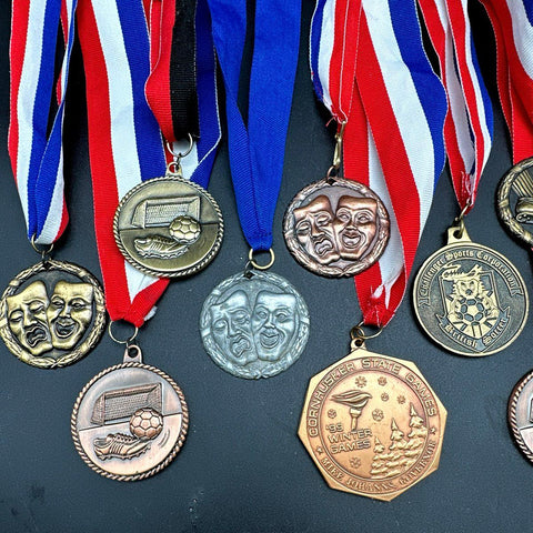 Medal Lot Vintage Sports Soccer Drama Cornhusker State Games 21 Pieces