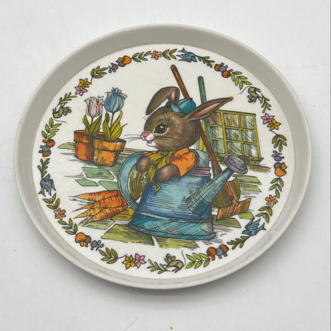 Oneida Vintage Plastic Melamine Kids Dinnerware 3pc Lot Bunny Panda Mug Plate