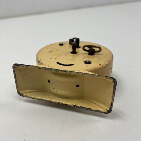 Vintage Gilbert Ruler Metal Alarm Clock Art Deco Style Cream