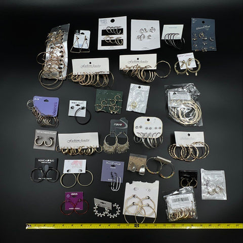 Mixed Costume Jewelry Lot 1.5 Lbs Hoop Earrings Claire's Betsey Johnson Icing