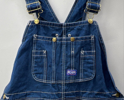 Vintage 90s Big Smith Denim Bib Overalls Carpenter Workwear Indigo Sz 36x36