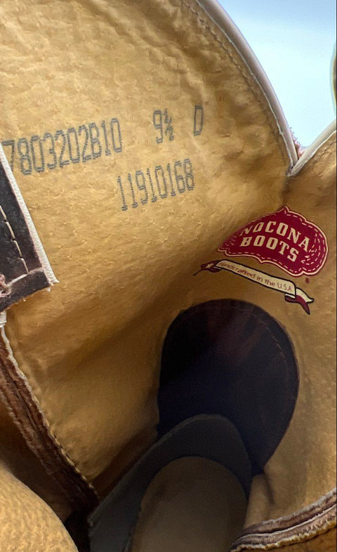 Nocona Kansas State Powercat Brown Leather Western Cowboy Boots Size 9.5D