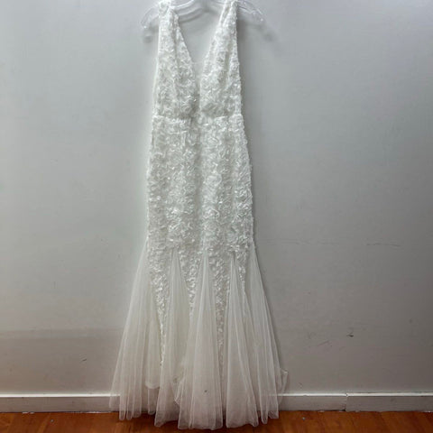 Faeriesty Ziya 3D Floral Applique Mermaid Wedding Dress Formal Gown Sz L