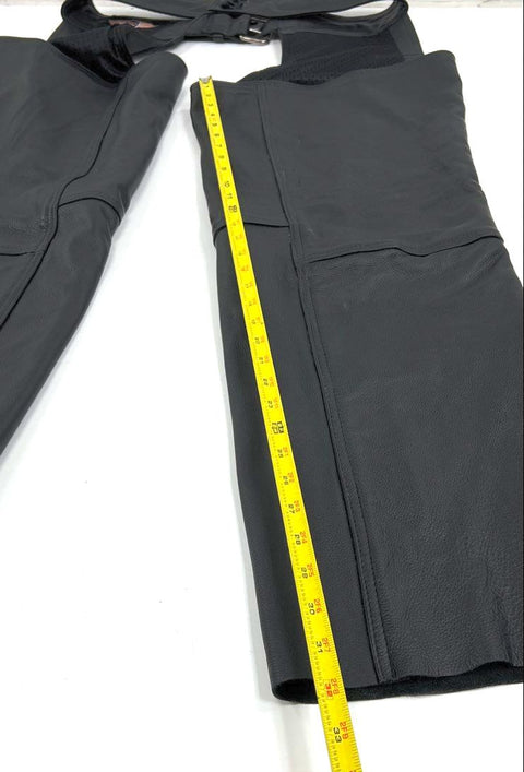 Biker's Gear Men's Black Leather Motorcycle Riding Chaps Size 2XL