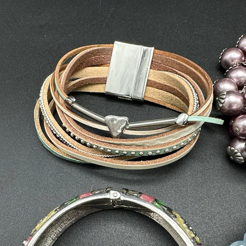 Eclectic Costume Jewelry Lot of 22 Bracelets Bangles Cuffs Boho Vintage Styles