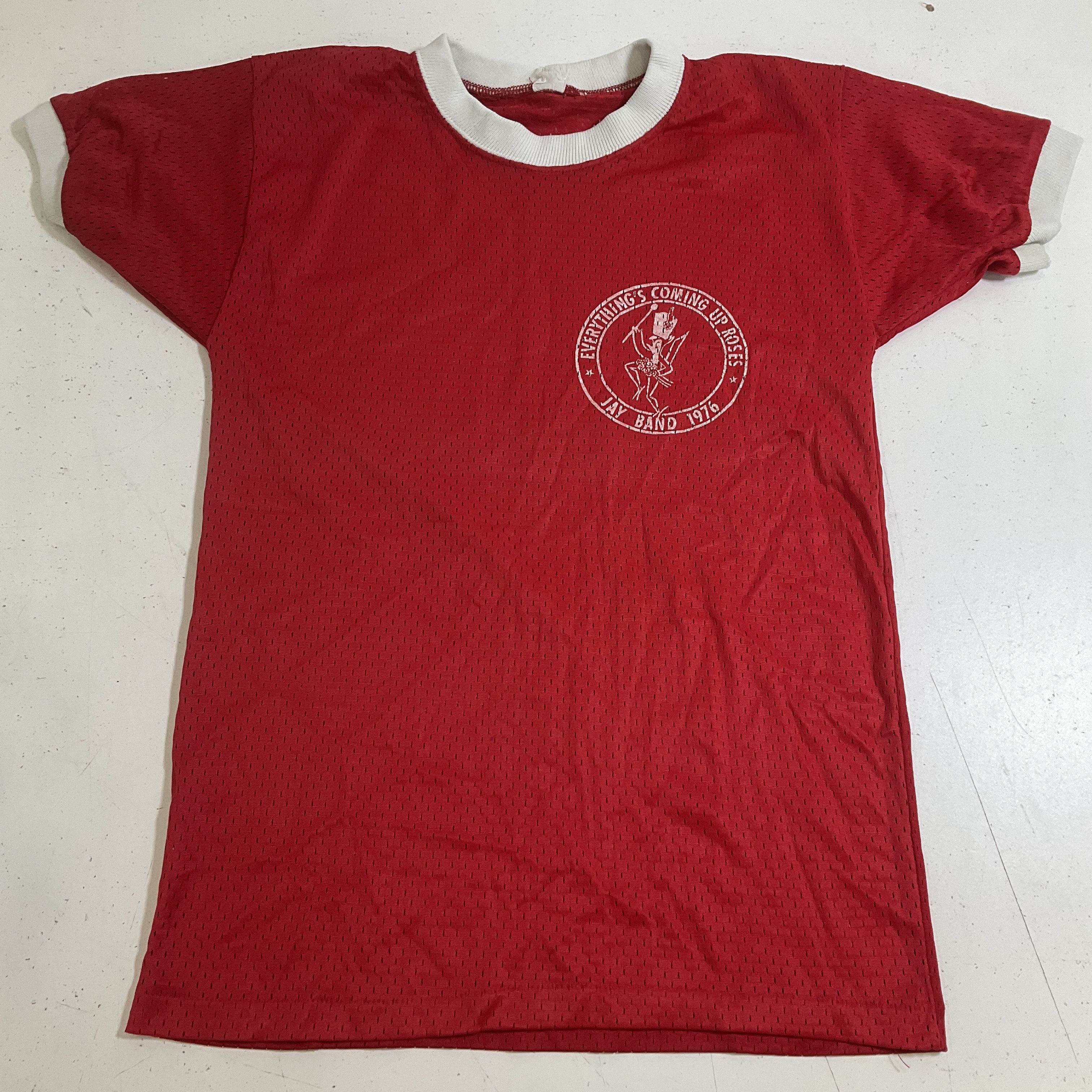 Vintage 70s Unbranded Red 1976 Jay Band Mesh Ringer T-Shirt Jersey Men's S