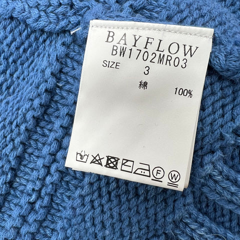 Bayflow Indigo Textured Shawl Collar Concho Button Cardigan Men's Size 3 M