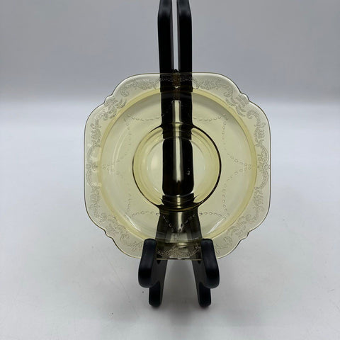 Depression Glass Amber 9 Pc Lot Patrician Spoke & Sharon Rose Plate Bowl Vintage