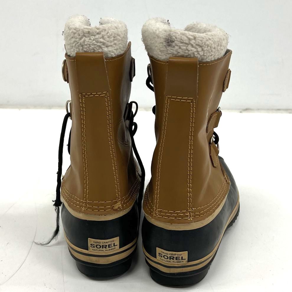 Sorel Youth 1964 Pac Strap Waterproof Winter Snow Boots Tan Black Womens Size 7