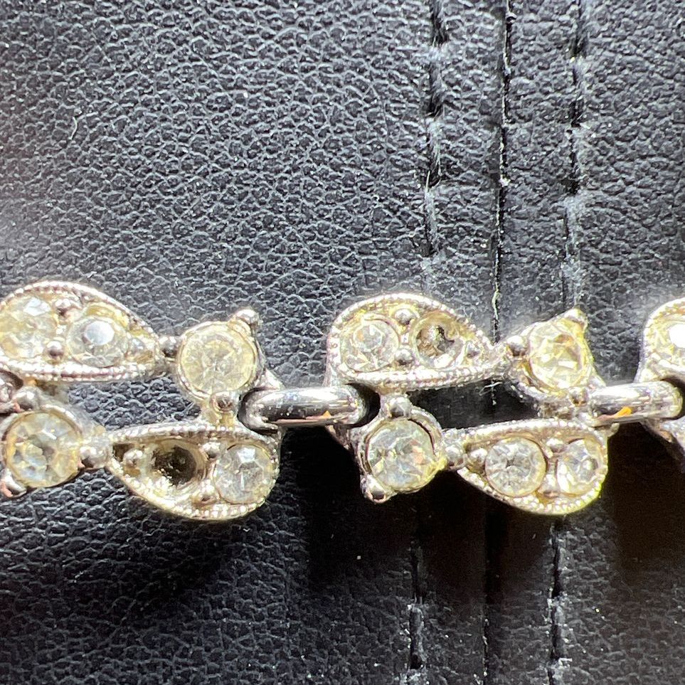 Bogoff Rhinestone Silver Tone Necklace