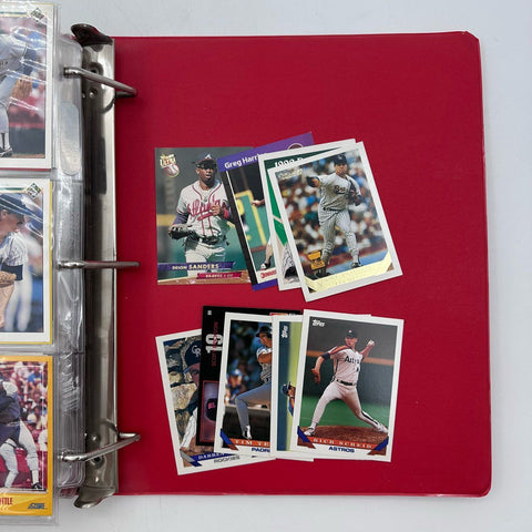 Sports Card Binder Lot Baseball Soccer 1980s-90s Topps Fleer 6 Lbs See Photos