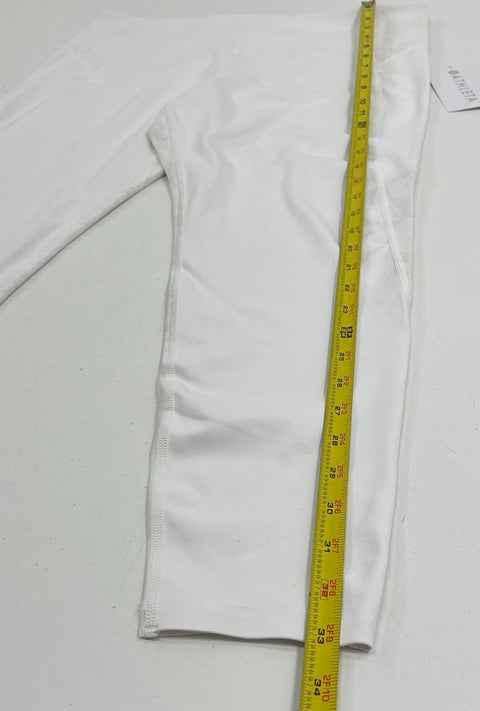 Athleta White Stay Fly Reflective Snake 7/8 Tight Leggings Women's Size L NWT