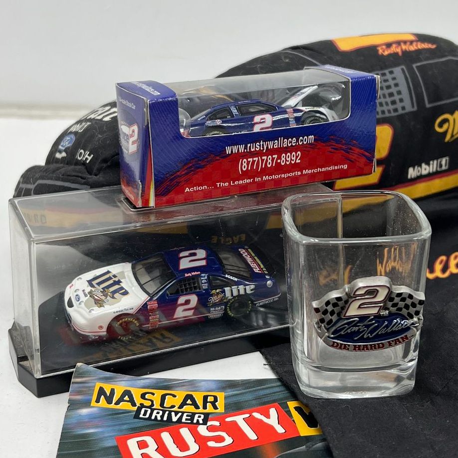 Vintage Collectible Assorted NASCAR Rusty Wallace Racing Memorabilia Lot