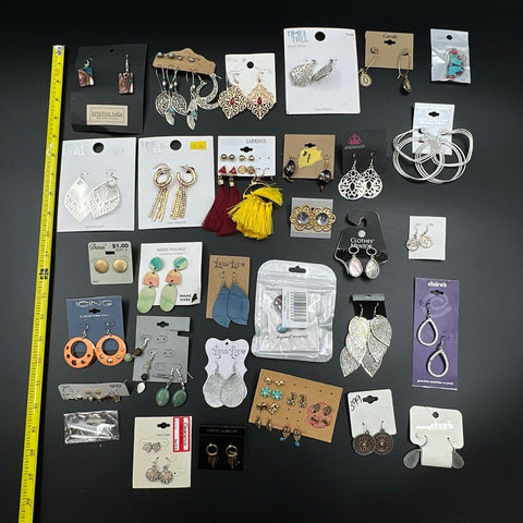 Boho Eclectic Jewelry Lot 35+ Pairs Earrings Time and Tru Paparazzi Claire's