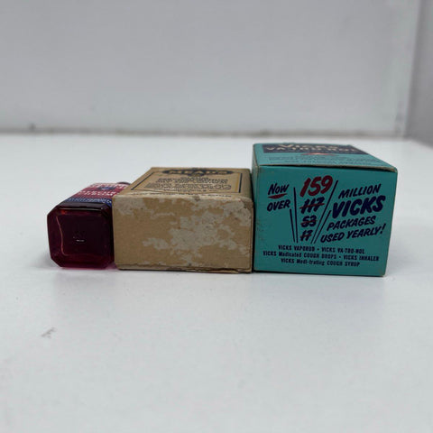 Vintage Apothecary Medicine Lot Vicks Mead's Sentinel 3 Pieces Display Only