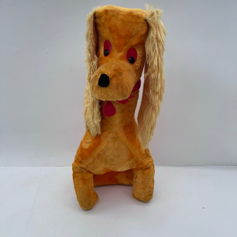 Vintage 1960s Dog Plushie Large Cocker Spaniel Style Faux Fur 26 Inch