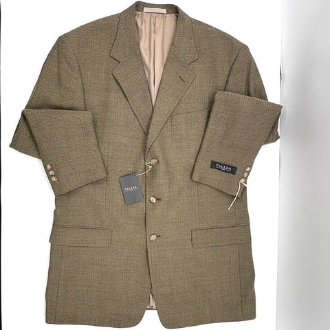 Tallia Men's Tan Worsted Wool Blazer Sport Coat Vintage 90s Y2K NWT Sz 43L