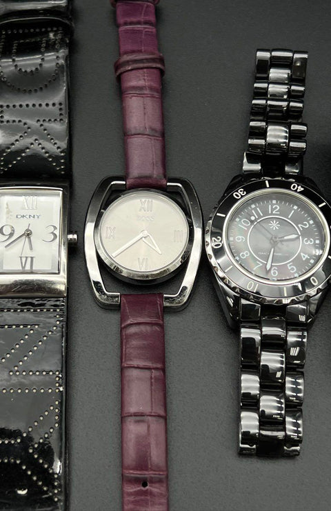 Designer Watch Lot of 4 D&G Hugo Boss DKNY Isaac Mizrahi Live Fashion Watches