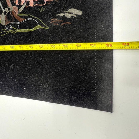 Lot 2 Vtg Unfinished Felt Velvet Art Black Americana Cowboy & Camel Desert Scene