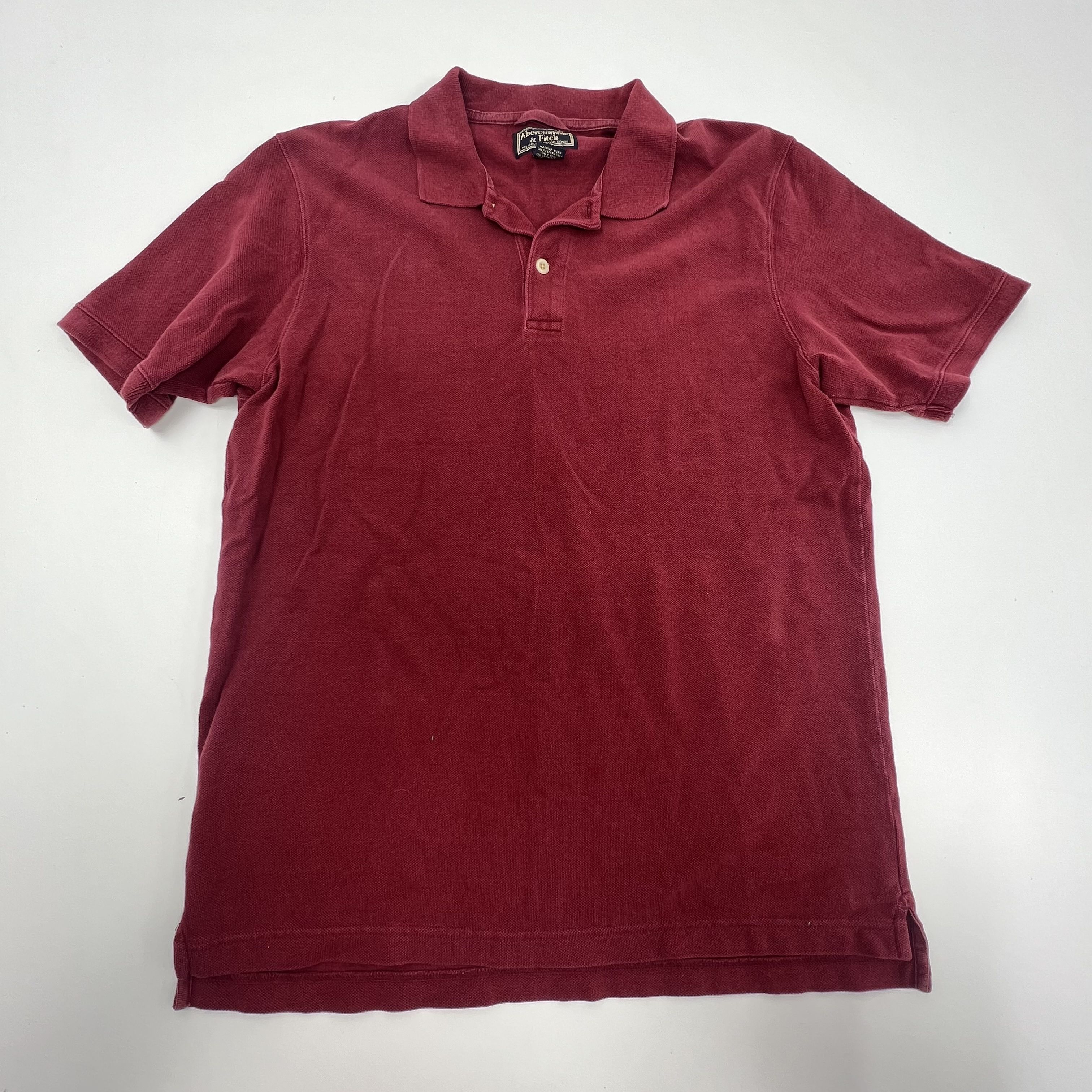 Vintage 1990s Abercrombie and Fitch Red Burgundy Polo Men's Large