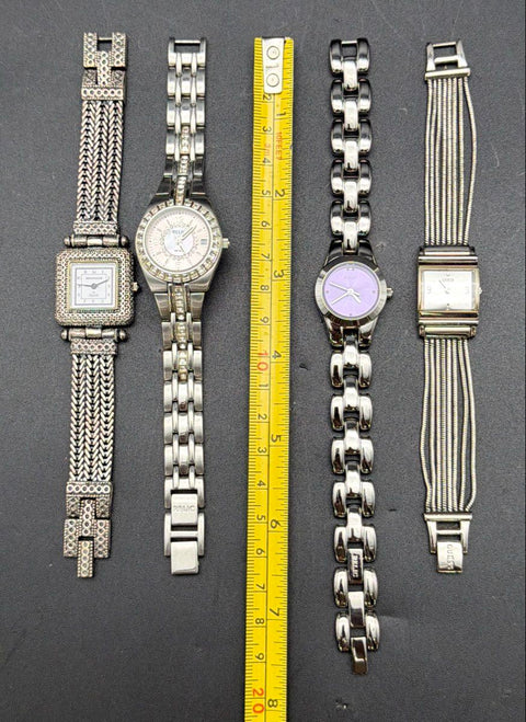 Relic Guess Metropolitan Women's Watch Lot 4 Silver Tone Not Tested As-Is