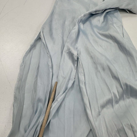 Finesse Women's 2pc Dress Lot Blue Satin Slip Floral Ruched Mini Midi Sz M