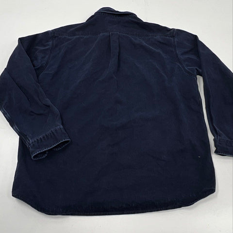 Carhartt Men's S09 MDT Navy Blue Faded Button Down Work Shirt Sz 2XL Tall