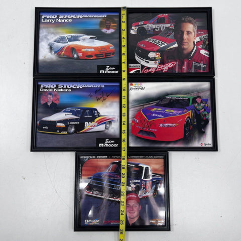 NASCAR Framed Print Lot 5 Signed Adam Petty David Nickens Lance Norick Mopar