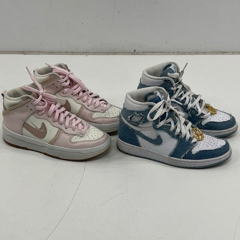 Lot of 2 Nike Air Jordan 1 High & Dunk High Up Sneakers Womens Size 7.5