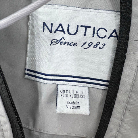 Nautica Women's NWT White Gold Packable Water Resistant Rain Jacket Hooded XL