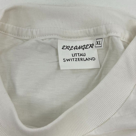 Vintage 80s Erlanger White Switzerland Cantons Single Stitch T-Shirt Men's XL