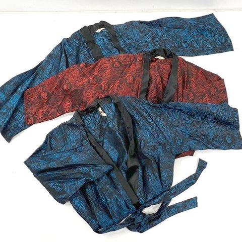 Vintage 80s Joli Made in Japan Kimono Robe Lot of 3 Brocade Pagoda Sz L