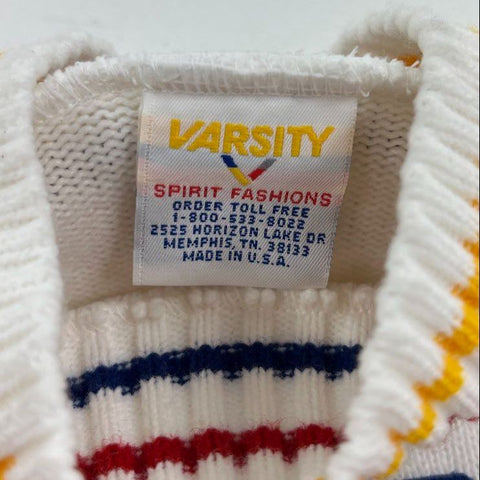 Vintage 80s Varsity UDA Cheerleader Knit Sweater Made in USA Sz 36