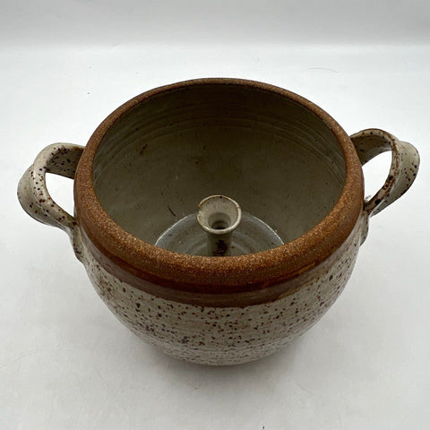 Vintage Studio Pottery Ceramic Steam Funnel Pot Speckled Stoneware Lidded