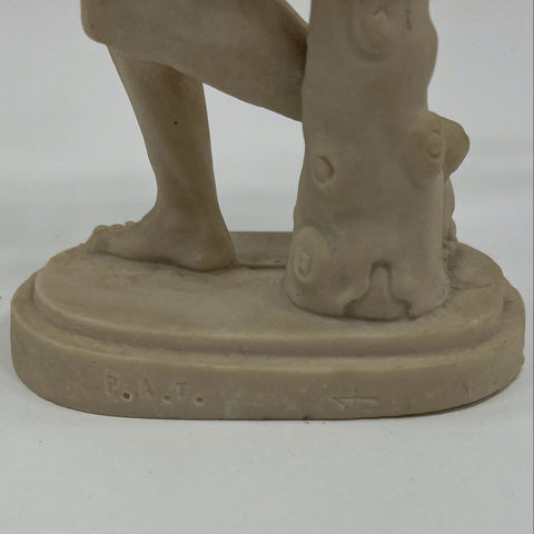 Signed P.A.T. Vintage Discobolus Statue After Myron Classical Sculpture 11"