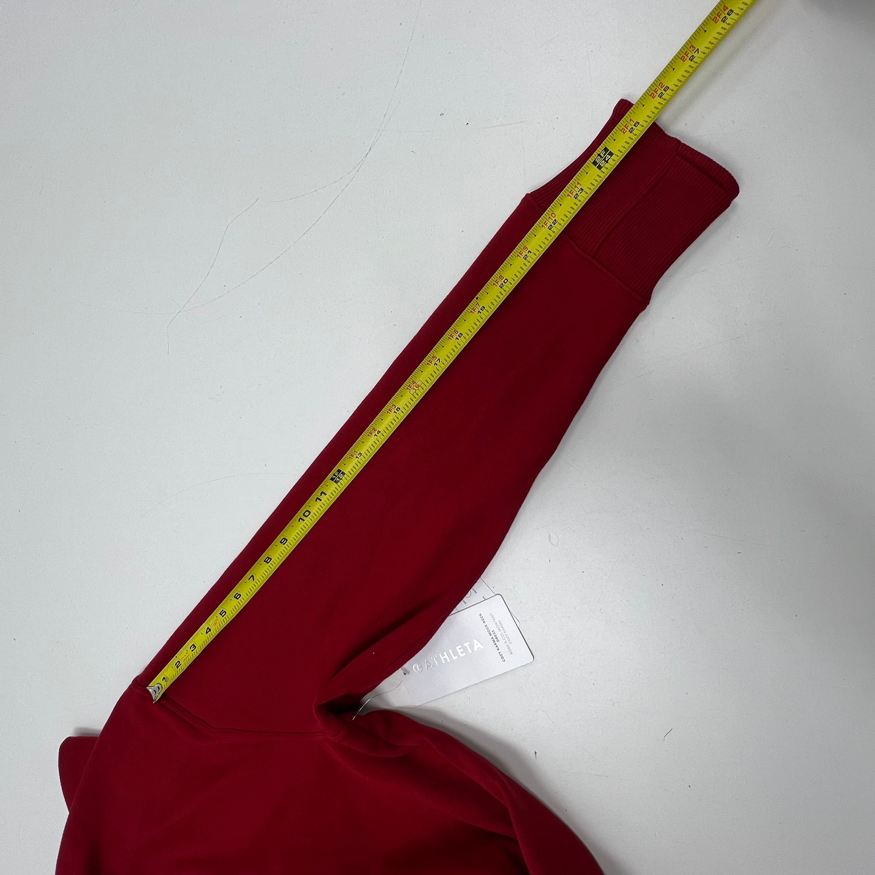 Athleta Red Cozy Karma Mock Neck Fleece Lined Dress Women's L NWT